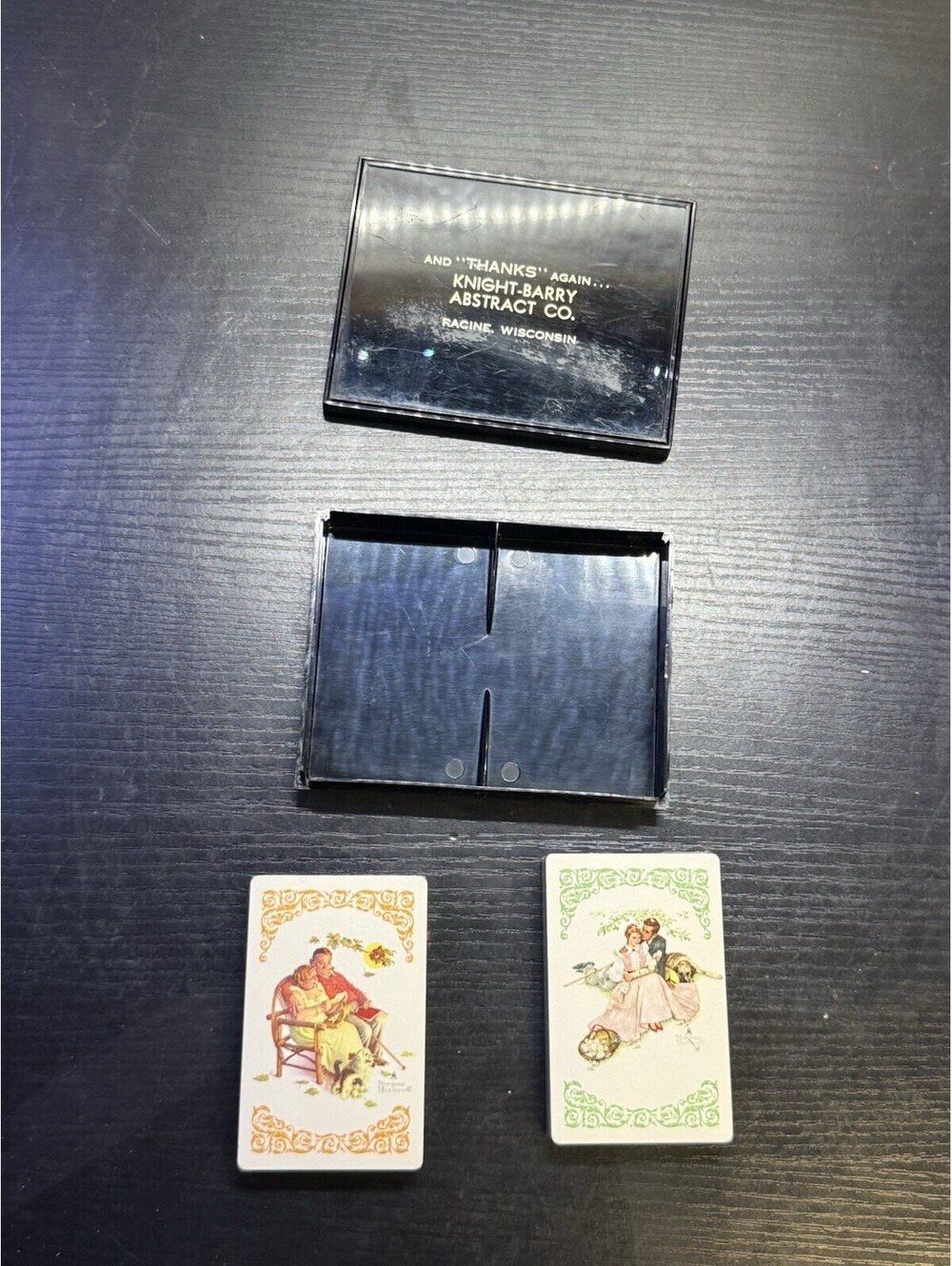Vintage Hoyle Norman Rockwell Bridge Cards 2 Decks Knight-Barry Promo Case